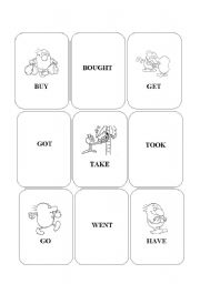 English Worksheet:  Card Game (Irregular Verb)
