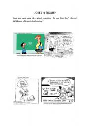 Funny cartoons about school and ESL learning