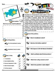 English Worksheet: RC Series_Level 01_Country Edition 45 Kazakhstan (Fully Editable)