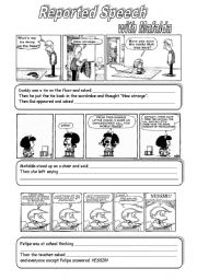 English Worksheet: Reported Speech with Mafalda