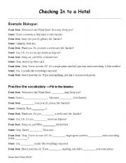 English Worksheet: Hotel Conversations