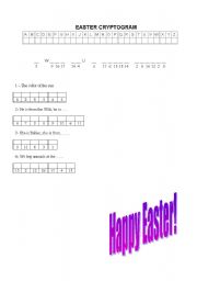 English Worksheet: Easter Cryptogram