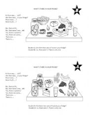 English Worksheet: whats in your fridge?