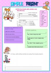 English worksheet: Simple Present