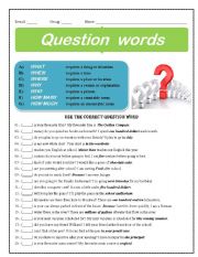 English Worksheet: Question Words in Practice no.01