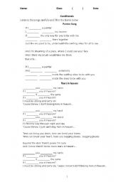 English worksheet: Conditionals Songs