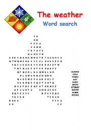 English Worksheet: The weather wordsearch
