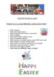 English worksheet: webquest easter