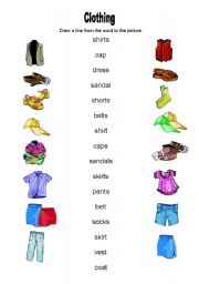 English worksheet: clothes