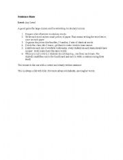English Worksheet: Sentence Race
