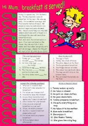 English Worksheet: Hi mum, breakfast is served!!