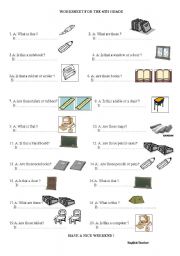 English worksheet: Classroom Objects