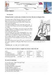 English Worksheet: Test for 7th graders - Moniques Daily Routine
