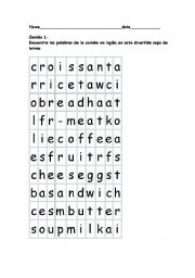 English Worksheet: food