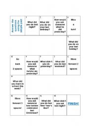 English worksheet: Board game - simple past