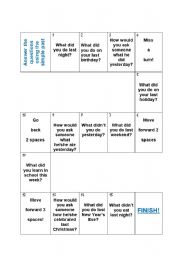 English Worksheet: Board game - simple past