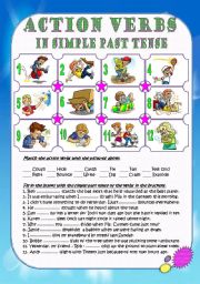 English Worksheet: ACTION VERBS - Simple Past Tense