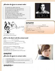 English Worksheet: Someone like you by ADELE 