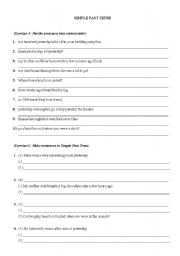 English worksheet: Simple Past Tense - Exercises