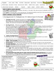 English Worksheet: How to write a book report, Genres and Phrases