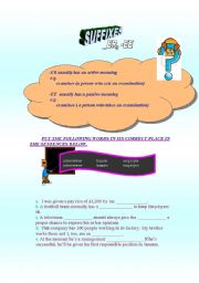 English Worksheet: suffixes -er, -ee