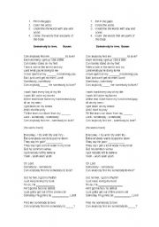 English worksheet: somebody to love Queen