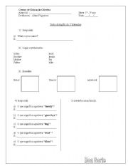 English Worksheet: english test