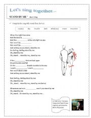 English Worksheet: song: stand by me