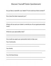 English Worksheet: Dsicover yourself 