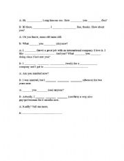English Worksheet: Verb Tenses Practice Dialogue