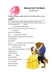 English Worksheet: Song: Beauty and the Beast