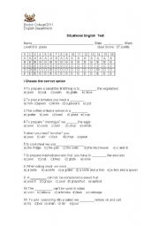English Worksheet: Food