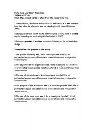 English Worksheet: tenses for science report writing