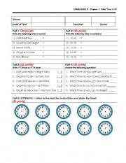 English Worksheet: What time is it?