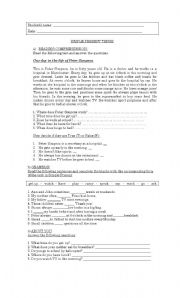 English Worksheet: Simple Present for routines