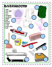 English Worksheet: Bathroom