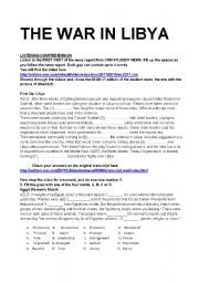 English Worksheet: THE WAR IN LIBYA