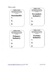 English Worksheet: Taboo