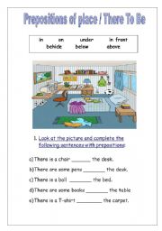 English Worksheet: prepositions of place