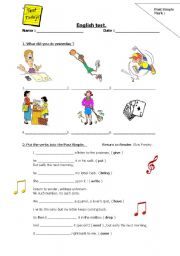 English Worksheet: Past simple test