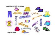 English Worksheet: clothes: match the words with the pictures 