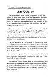 English worksheet: remember me