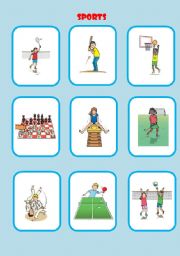 English Worksheet: Sports flashcards