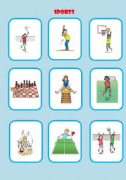 English worksheet: Sports flashcards