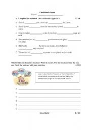 English Worksheet: Mixed exercice on if-clauses