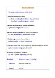 English worksheet: Present Continuous