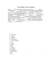 English worksheet: Present Simple vs. Present Continuous