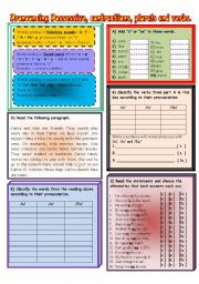 English Worksheet: Pronouncing possessives, contractions, plurals and verbs