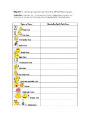 English worksheet: types og guest