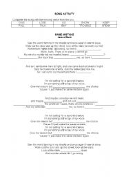 English worksheet: SONG ACTIVITY_SAME MISTAKE